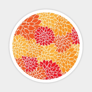 Red flowers pattern Magnet